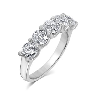 Five stone diamond eternity ring 2.05ct