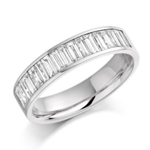 Baguette cut diamond half eternity ring 1.00ct