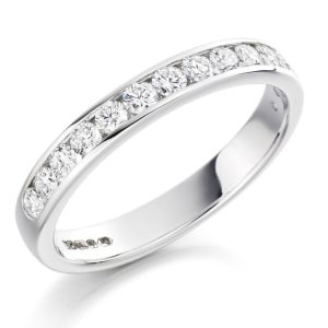 Round brilliant cut diamond half eternity ring 0.50ct