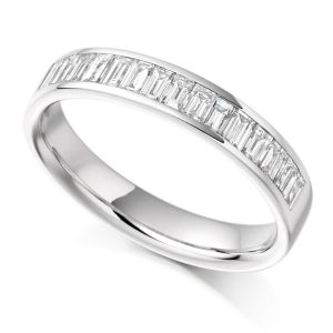 Baguette cut diamond half eternity 0.76ct