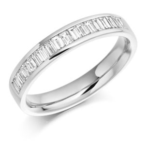 Baguette cut diamond half eternity ring 0.56ct