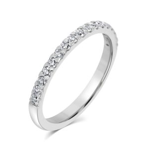 Round brilliant cut diamond half eternity ring 0.36ct