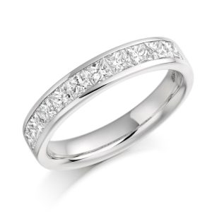 Princess cut diamond half eternity 1.00ct