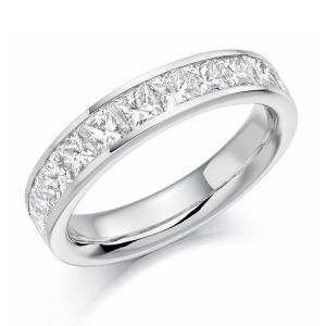 Princess cut diamond half eternity ring1.50ct