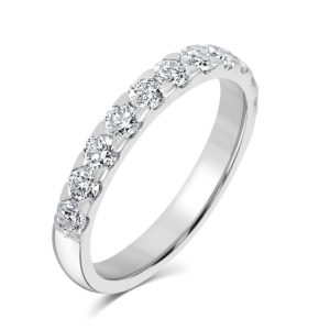 Round brilliant cut diamond half eternity ring 0.84ct
