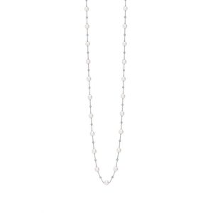 Akoya cultured pearl and diamond "intermittent" necklace 31"