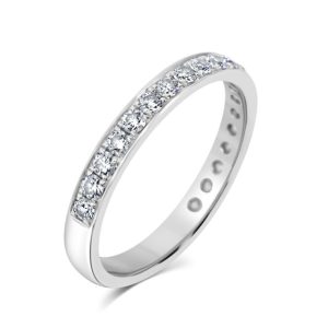 Round brilliant cut diamond half eternity ring 0.50ct