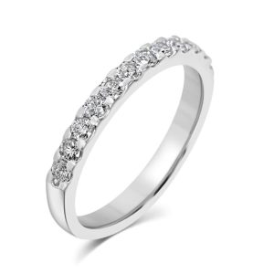 Round brilliant cut diamond half eternity ring 0.50ct