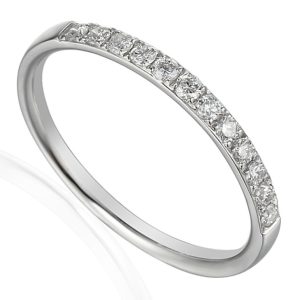 Round brilliant cut diamond half eternity ring 0.27ct