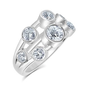 Seven stone all round brilliant cut diamond "bubble" ring 1.50ct