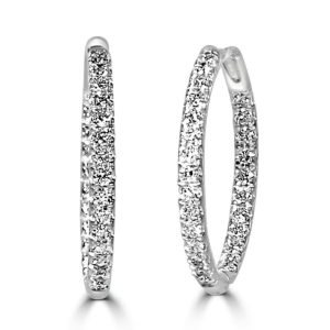 Diamond Set Hoop Earrings 0.50ct