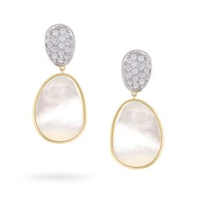 Marco Bicego "Lunaria" diamond and white mother of pearl earring