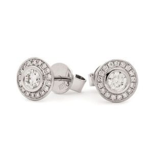 Antique style diamond cluster stud earrings