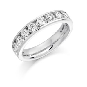 Round brilliant cut diamond half eternity ring 1.50ct
