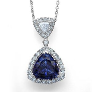 Sapphire and diamond pendant