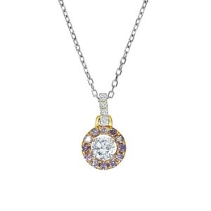 Pink diamond cluster pendant