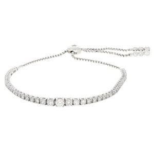 Round brilliant cut diamond adjustable line bracelet 1.55ct