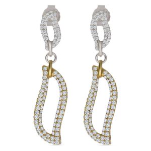 Diamond "wavy" drop earrings 1.59ct