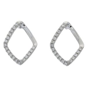 Diamond "lozenge" shaped stud earrings 0.28ct