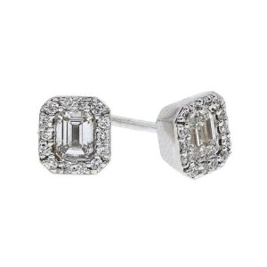 Mixed cut diamond stud earrings 0.55ct