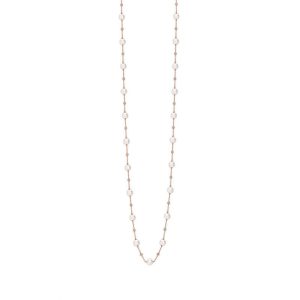 Rose gold Akoya cultured pearl and diamond "intermittent" necklace 31"