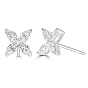 Diamond "flower" stud earrings 0.78ct
