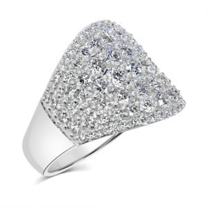 Round brilliant cut "pave" set diamond ring 3.33ct