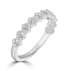 Round brilliant cut diamond half eternity ring 0.50ct