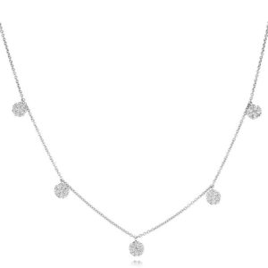 White gold intermittent diamond necklace 18"