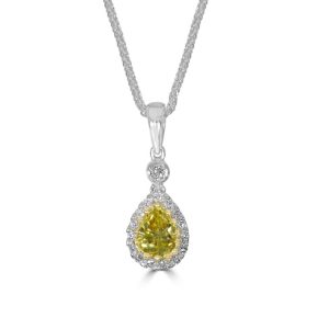 Yellow diamond cluster pendant