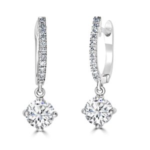 All round brilliant cut diamond hoop and drop earrings 1.15ct