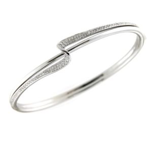 Round brilliant cut diamond "twist" bangle 0.67ct
