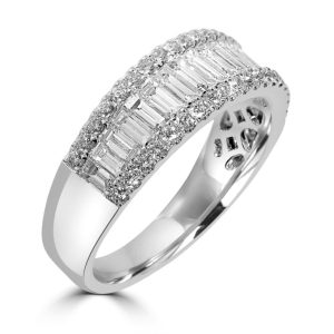 Baguette cut and round brilliant cut diamond "lifestyle" ring 1.50ct