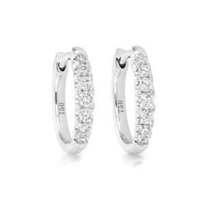 Diamond set tapering hoop earrings 0.25ct