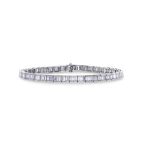 Baguette cut diamond line bracelet 4.00ct