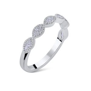 Six stone marquise cut diamond ring 0.42ct