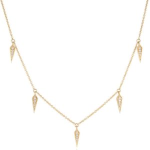 Yellow gold diamond necklace 0.09ct