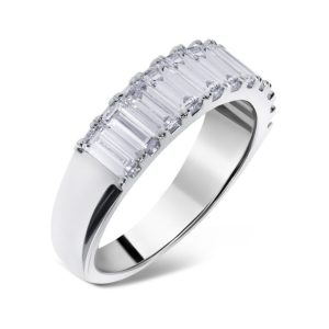 Baguette cut diamond half eternity ring 1.82ct