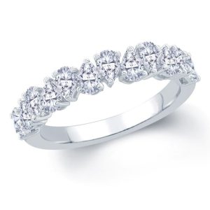 Pear shaped diamond half eternity ring 1.00ct