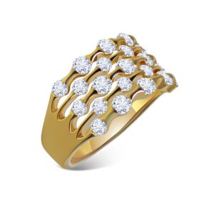 Five row all round brilliant cut diamond ring 1.50ct