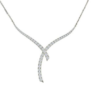 Diamond "crossover" necklace
