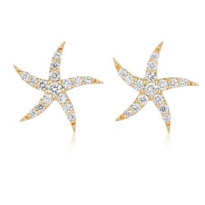 Diamond "starfish" stud earrings 0.18ct