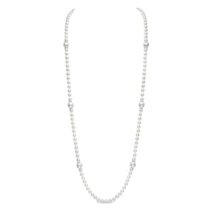 Pearl and diamond necklace 32"