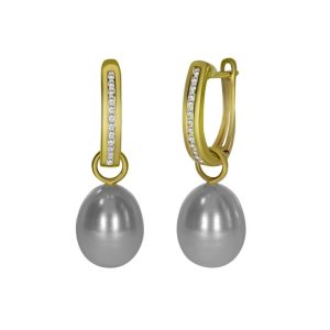 Pearl and Diamond Hoop Earrings