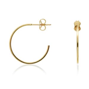 Thin gold hoop earrings 22mm