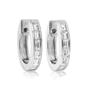 Baguette diamond hoop earrings 0.56ct
