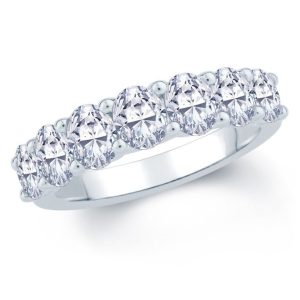 Seven stone all oval cut diamond ring 2.10ct