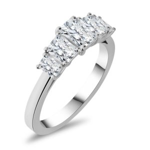 Five stone all radiant cut diamond ring 1.41ct
