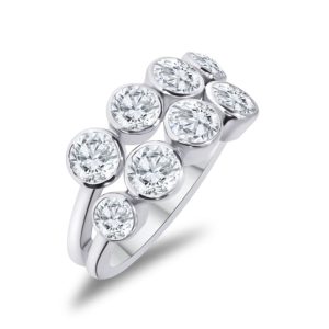 Eight stone all round brilliant cut diamond "bubble" ring 2.48ct