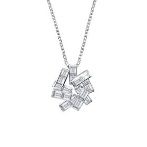 Baguette diamond abstract pendant 1.74ct